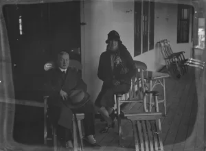 Aboard the SS. Andalucia Star at Tilbury. Colonel Grant Morden, and Mrs Grant Aboard the SS. Andalucia Star at Tilbury. Colonel Grant Morden, and Mrs Grant