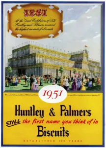 Advertising poster for Huntley and Palmers biscuits - 1951 Festival of Britain Advertising poster for Huntley and Palmers biscuits - 1951 Festival of Britain