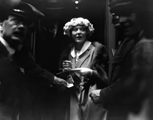 American actress, Mary Pickford at Southampton, signing autographs on the start American actress, Mary Pickford at Southampton, signing autographs on the start