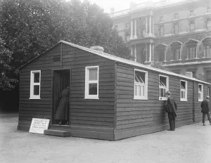 Army huts as new homes An army hut on the Horse Guards Parade converted into a Army huts as new homes An army hut on the Horse Guards Parade converted into a