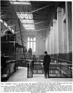 Battersea Power Station - The Turbine Hall, view from the ground showing the giant Battersea Power Station - The Turbine Hall, view from the ground showing the giant