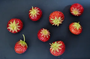 Black plate with red strawberries credit: Marie-Louise Avery / thePictureKitchen Black plate with red strawberries credit: Marie-Louise Avery / thePictureKitchen