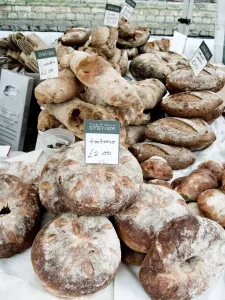 Bread stall in Whitecross Street market London, EC1 credit: Marie-Louise Avery Bread stall in Whitecross Street market London, EC1 credit: Marie-Louise Avery