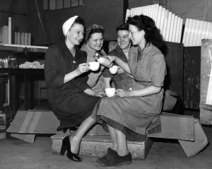 British and American girls change places for better understanding. Spennymoor British and American girls change places for better understanding. Spennymoor