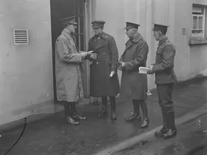British troops evacuate Ireland. Dublin Scenes - British army officer handing over British troops evacuate Ireland. Dublin Scenes - British army officer handing over
