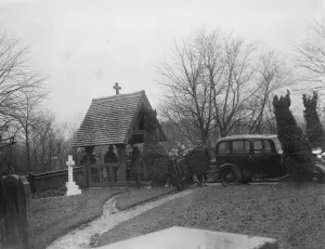 Car goes to church in Foots Cray, Kent. Scene of an accident where a car has crashed Car goes to church in Foots Cray, Kent. Scene of an accident where a car has crashed