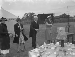 The charity Lifeboat fete in Scadbury, Kent. Sir Waldron Smithers and Mrs Marriot The charity Lifeboat fete in Scadbury, Kent. Sir Waldron Smithers and Mrs Marriot