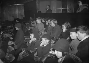 Children at a christmas party at the Odeon cinema in Well Hall, Eltham, Kent Children at a christmas party at the Odeon cinema in Well Hall, Eltham, Kent