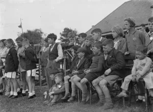 Children spectating at the Dartford Football Club gala. 1939 Children spectating at the Dartford Football Club gala. 1939
