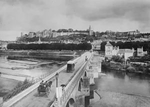 Chinon, France - the bridge over the River Vienne at Chinon, in the Loire Valley Chinon, France - the bridge over the River Vienne at Chinon, in the Loire Valley