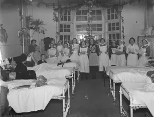 Christmas at Cray Valley Hospital in Kent. Nurses singing carols to patients Christmas at Cray Valley Hospital in Kent. Nurses singing carols to patients