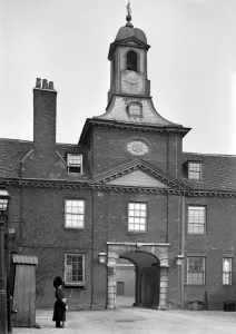 The clock tower entrance to the Royal residence of Kensington Palace, complete The clock tower entrance to the Royal residence of Kensington Palace, complete