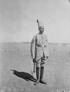 A colour sergeant of a Sudanese battlalion of the Egyptian Army. 1 December 1924 A colour sergeant of a Sudanese battlalion of the Egyptian Army. 1 December 1924