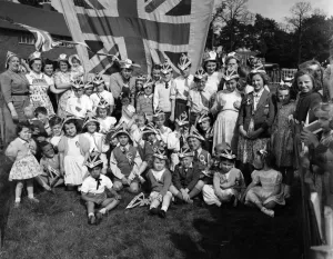 Coronation street party in the Sidcup area, Kent 6th June 1953 Coronation street party in the Sidcup area, Kent 6th June 1953