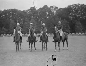 At the Cowdray Park Polo Tournament at Midhurst in Sussex, the Cowdray Park Polo team At the Cowdray Park Polo Tournament at Midhurst in Sussex, the Cowdray Park Polo team