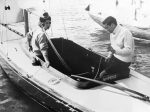 Crown Prince Constantine of Greece sits pensively aboard the sailboat Nereus Crown Prince Constantine of Greece sits pensively aboard the sailboat Nereus