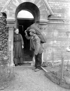 Distribution The Kings Coal at Windsor. Being delivered to a Windsor Almshouse Distribution The Kings Coal at Windsor. Being delivered to a Windsor Almshouse