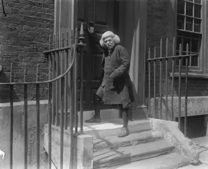 Dr Johnson revisits Gough Square. Dr Johnson played by Mr Arthur Machen Dr Johnson revisits Gough Square. Dr Johnson played by Mr Arthur Machen