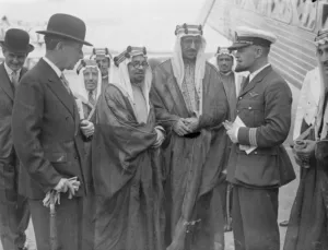 The Emir Saud, who is visiting England for the first time. Photo shows ; Emir The Emir Saud, who is visiting England for the first time. Photo shows ; Emir