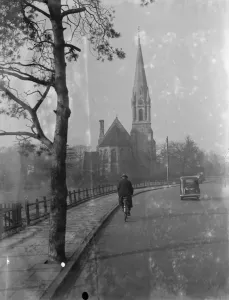 An exterior view of St John the Evangelist church in Bexley, London. 1939 An exterior view of St John the Evangelist church in Bexley, London. 1939