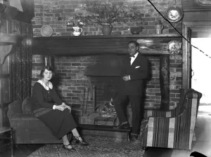 Film stars, Mr Henry Edwards and Miss Chrissie White at their home at Chobham, Surrey Film stars, Mr Henry Edwards and Miss Chrissie White at their home at Chobham, Surrey