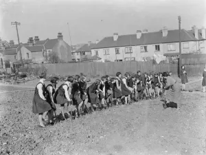Gardening classes at the Central Girls School in Dartford, Kent. 1937 Gardening classes at the Central Girls School in Dartford, Kent. 1937