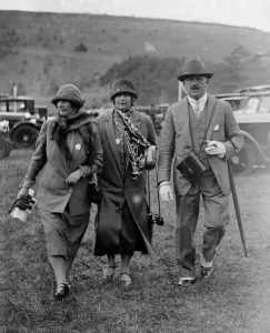 General and Mrs Cannot with Mrs Blenkiron at Goodwood Racecourse, Sussex, UK General and Mrs Cannot with Mrs Blenkiron at Goodwood Racecourse, Sussex, UK
