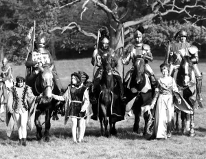 The four horses lined up before rehearsing in the grounds of Eridge Castle, Sussex The four horses lined up before rehearsing in the grounds of Eridge Castle, Sussex