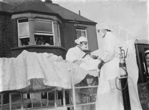 The hospital show in the Dartford Carnival procession in Kent. 1939 The hospital show in the Dartford Carnival procession in Kent. 1939