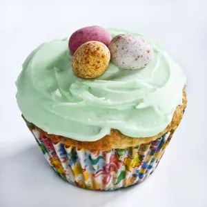 Iced Easter cupcake with chocolate mini eggs credit: Marie-Louise Avery / thePictureKitchen Iced Easter cupcake with chocolate mini eggs credit: Marie-Louise Avery / thePictureKitchen