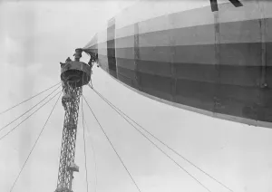 Important mooring masts tests at Pulham air station One of the crew for the R33 Important mooring masts tests at Pulham air station One of the crew for the R33