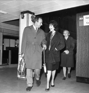 John Surtees arrives into London Airport to meet Patricia Burke his Fiancee 6 February John Surtees arrives into London Airport to meet Patricia Burke his Fiancee 6 February
