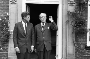 Kennedy and Macmillan at Birch Grove, Chelwood Gate, Sussex - Macmillans home Kennedy and Macmillan at Birch Grove, Chelwood Gate, Sussex - Macmillans home