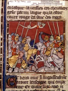 King Arthur on the horse of one of the rebels who claimed the throne King Arthur on the horse of one of the rebels who claimed the throne