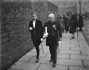 The King holds a Levee. Sir William Bull, MP for Hammersmith leaving with his The King holds a Levee. Sir William Bull, MP for Hammersmith leaving with his