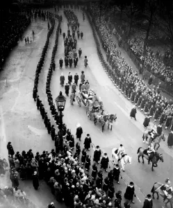 The Kings funeral procession through London from Westminster to Paddington Station The Kings funeral procession through London from Westminster to Paddington Station