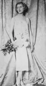 Leader of Deauville fashions. The Countess de Maigret, wearing a charming gown Leader of Deauville fashions. The Countess de Maigret, wearing a charming gown
