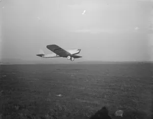 Light aeroplane trials at Lympne A Bristol Brownie monoplane during the High Speed Light aeroplane trials at Lympne A Bristol Brownie monoplane during the High Speed
