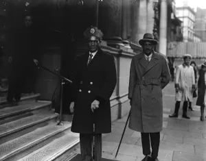 Maharajah of Alwar in London. The Maharajah of Alwar with some of his suite Maharajah of Alwar in London. The Maharajah of Alwar with some of his suite