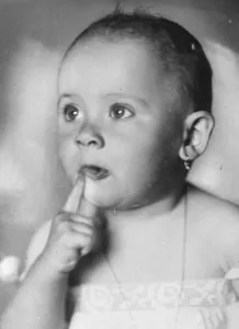 Maria Kulka, the seven month old baby, who won an action brought by her father Maria Kulka, the seven month old baby, who won an action brought by her father