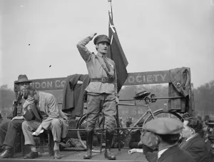 May Day Labour demonstration in Hyde Park. Commander J Snooks addressing one of the meetings May Day Labour demonstration in Hyde Park. Commander J Snooks addressing one of the meetings