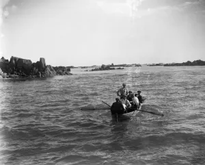 Men out gathering Ormers ( abalones ) in the Channel Isles. 8 October 1920 Men out gathering Ormers ( abalones ) in the Channel Isles. 8 October 1920