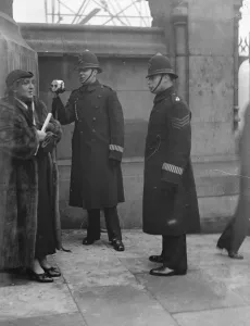 Microphones were used by the police for the marshalling and summoning of cars at Microphones were used by the police for the marshalling and summoning of cars at
