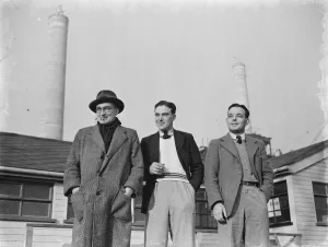 Mr Bernard Drew and G Oliver pose for a picture. In the background you can see Mr Bernard Drew and G Oliver pose for a picture. In the background you can see