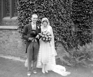 Mr Cecil J. Sainsbury and Miss Hilda Grace Plumridge (A cashier at the firms new Mr Cecil J. Sainsbury and Miss Hilda Grace Plumridge (A cashier at the firms new