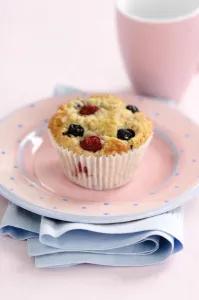 Muffin with raspberries and blackcurrants credit: Marie-Louise Avery / thePictureKitchen Muffin with raspberries and blackcurrants credit: Marie-Louise Avery / thePictureKitchen