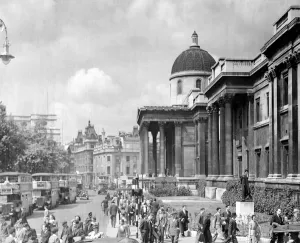 National Gallery building in Trafalgar Square, London, UK, England National Gallery building in Trafalgar Square, London, UK, England