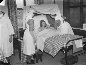 Nurses of the Voluntary Aid Detachment during a demonstration in Sidcup, Kent Nurses of the Voluntary Aid Detachment during a demonstration in Sidcup, Kent