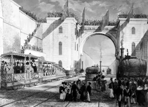 Opening of the Liverpool and Manchester Railway The scene at Edge Hill, Liverpool Opening of the Liverpool and Manchester Railway The scene at Edge Hill, Liverpool