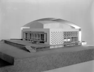 Plan for the new concert hall to be erected on the South Bank of the Thames for the Plan for the new concert hall to be erected on the South Bank of the Thames for the